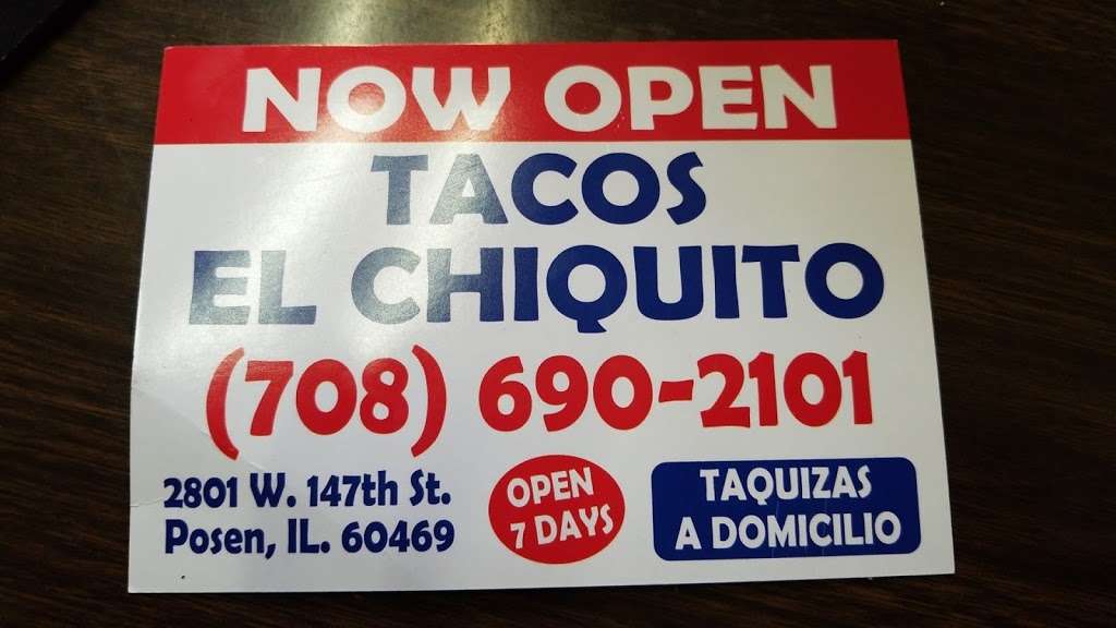 Tacos el Chiquito | 2801 147th St, Posen, IL 60469 | Phone: (708) 690-2101