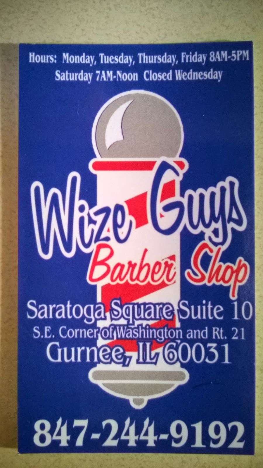 Wize Guys Barber Shop | 5101 Washington St. Suite 10, Saratoga Square, Gurnee, IL 60031, USA | Phone: (847) 244-9192