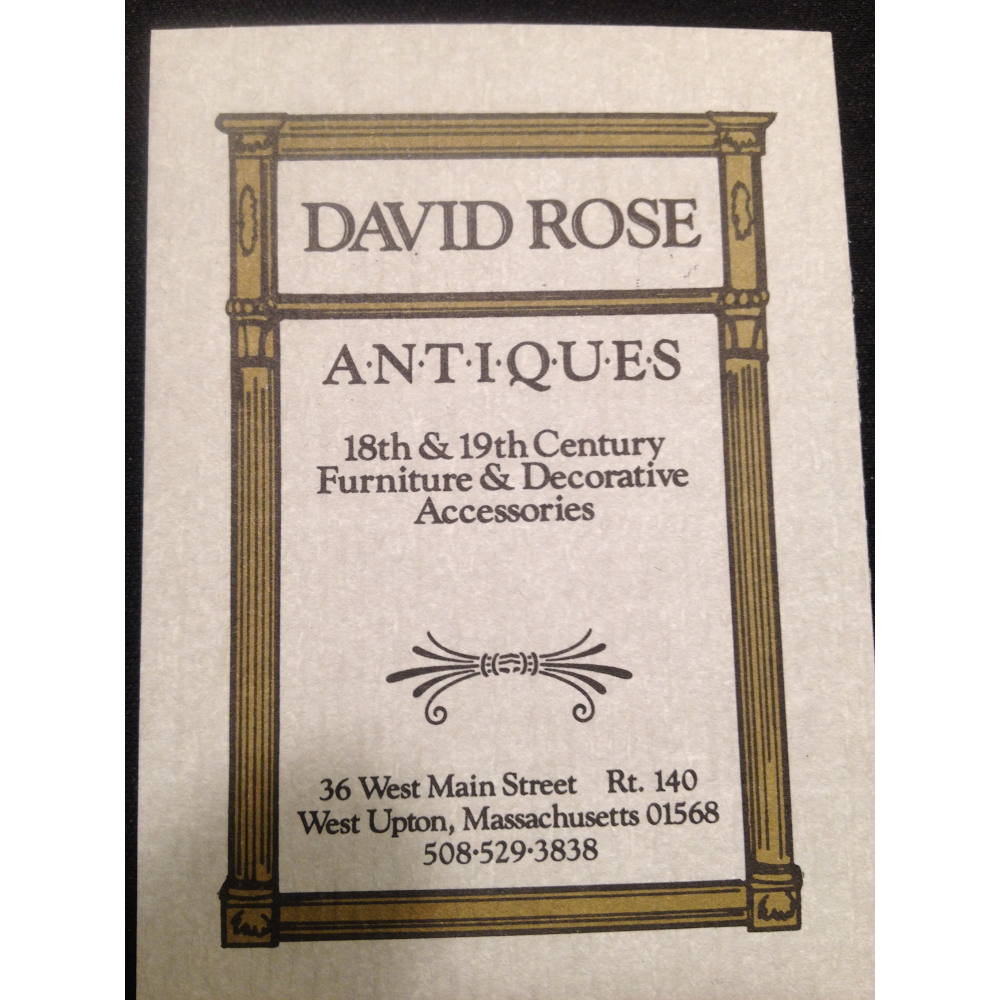 David Rose Antiques | 36 W Main St, Upton, MA 01568, USA | Phone: (508) 529-3838