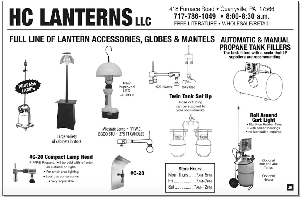 HC Lanterns | 418 Furnace Rd, Quarryville, PA 17566, USA | Phone: (717) 786-1049