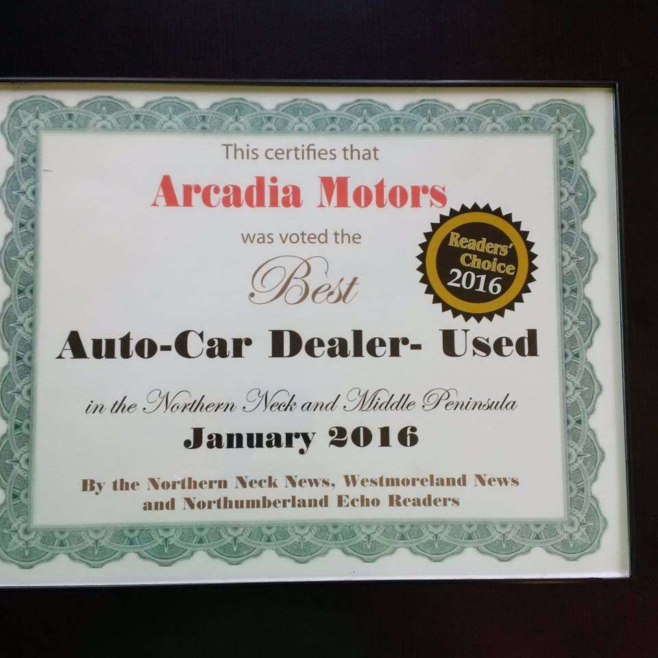 Arcadia Motors Inc | 6291 Northumberland Hwy, Heathsville, VA 22473 | Phone: (804) 580-2277