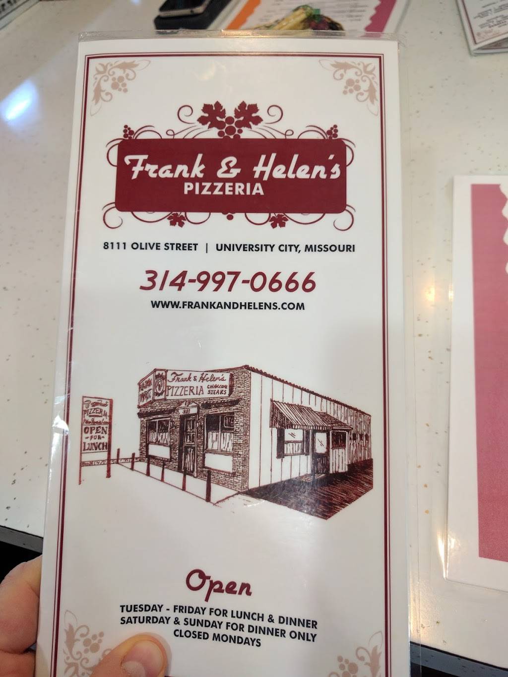 Frank & Helens Pizzeria | 8111 Olive Blvd, University City, MO 63130, USA | Phone: (314) 997-0666