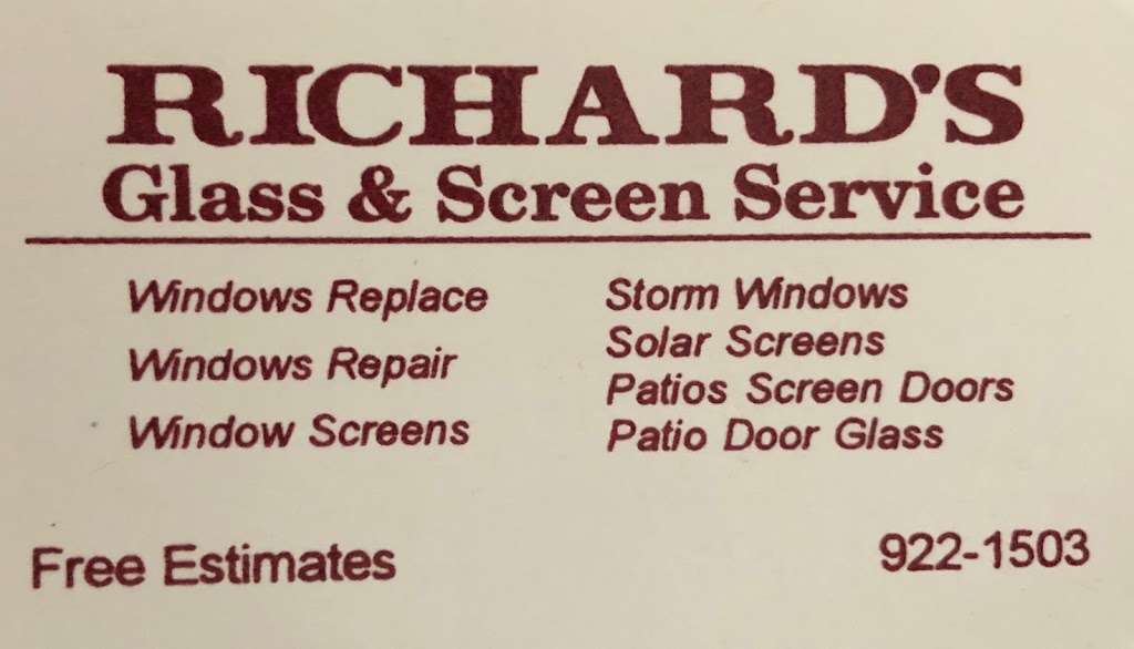 Richards Glass & Screen Services | 2927 Owasso St, San Antonio, TX 78211, USA | Phone: (210) 922-1503