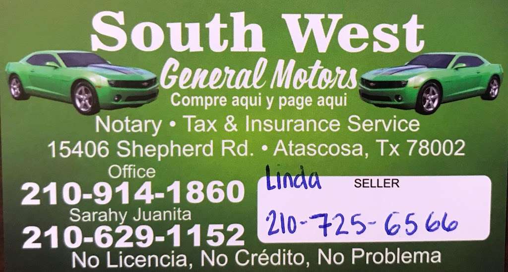 South West General Motors | 15406 Shepherd Rd, Atascosa, TX 78002, USA | Phone: (210) 914-1860