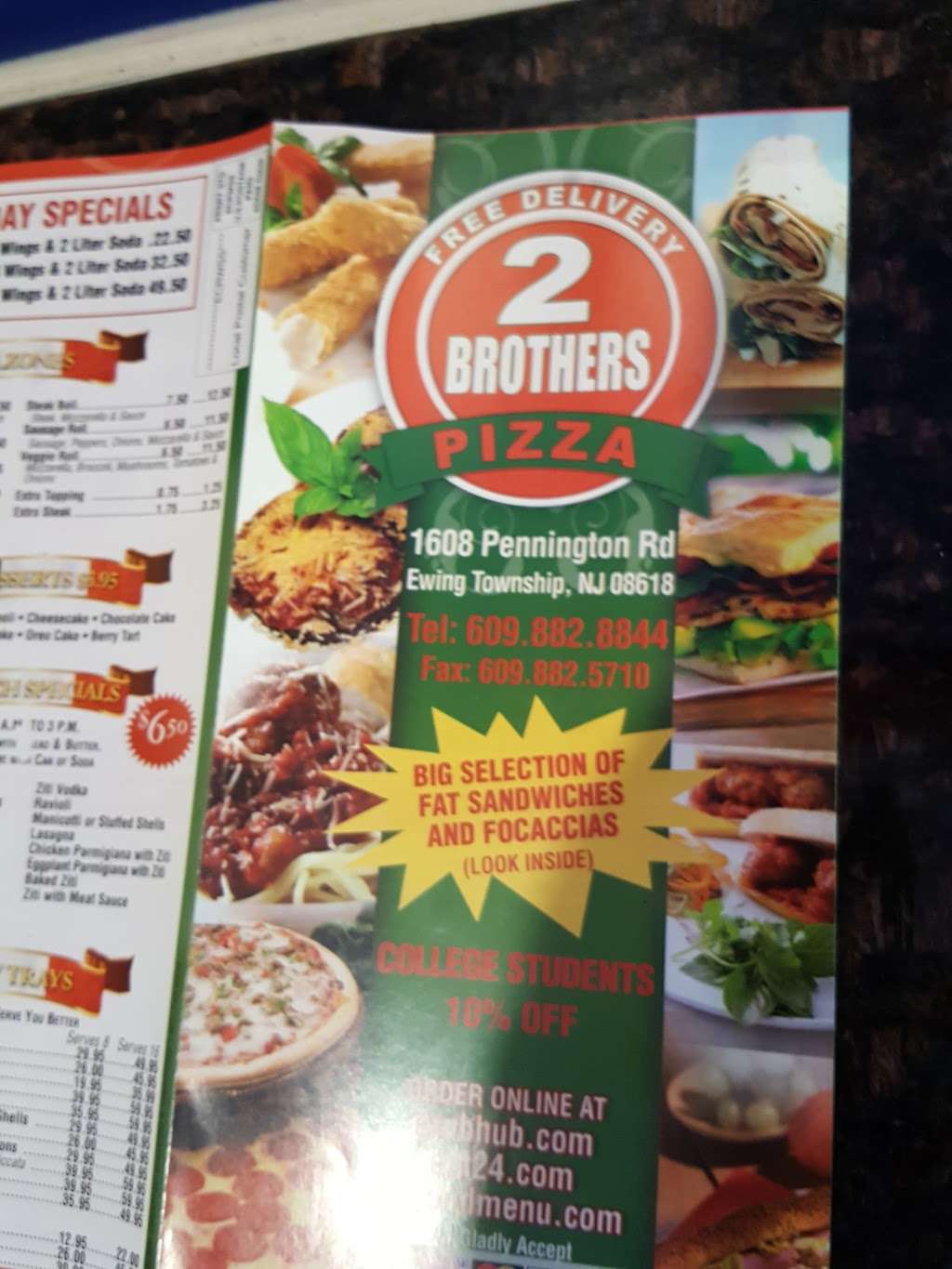 Two Brothers Pizza Delivery | 1608 Pennington Rd, Trenton, NJ 08618, USA | Phone: (609) 882-8844