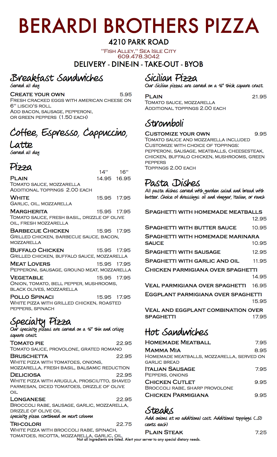 Berardi Brothers Pizza | 4203 Landis Ave, Sea Isle City, NJ 08243, USA | Phone: (609) 478-3042