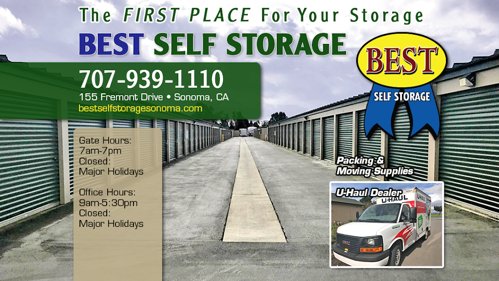Best Self Storage | 155 Fremont Dr, Sonoma, CA 95476, USA | Phone: (707) 939-1110