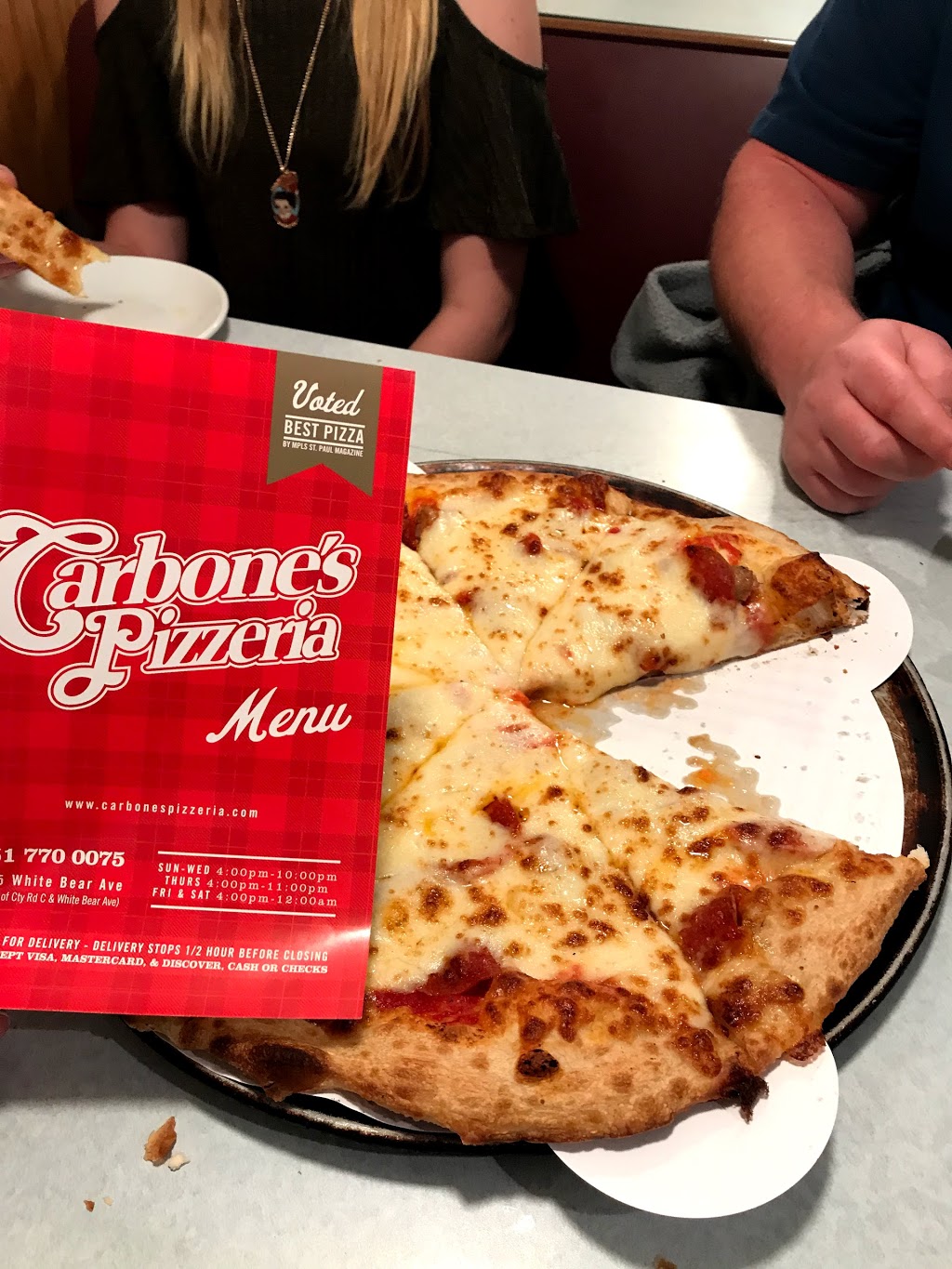 Carbones Pizzeria | 2655 White Bear Ave N, Maplewood, MN 55109, USA | Phone: (651) 770-0075