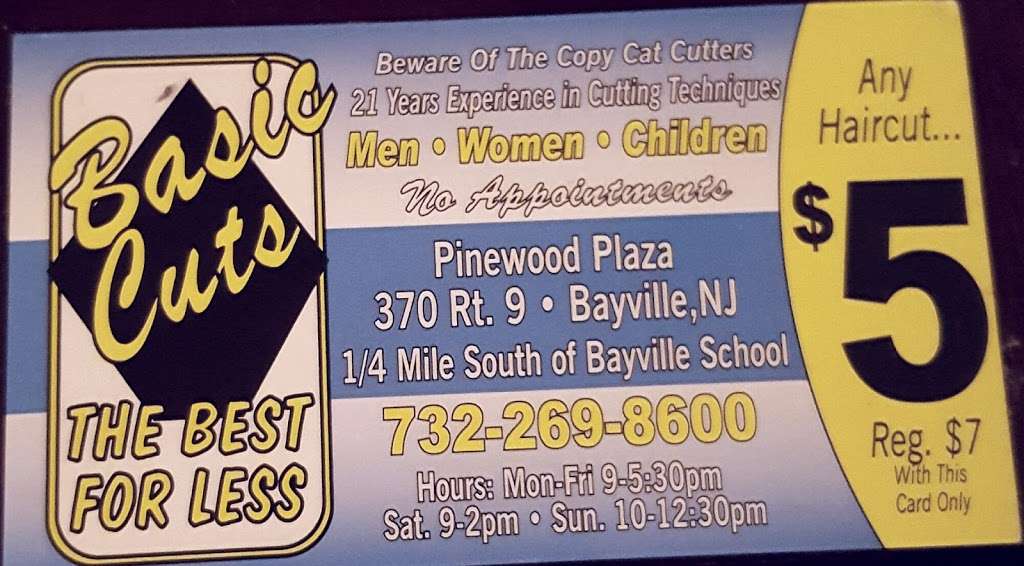Basic Cuts | 370 Atlantic City Blvd # 6, Bayville, NJ 08721, USA | Phone: (732) 269-8600