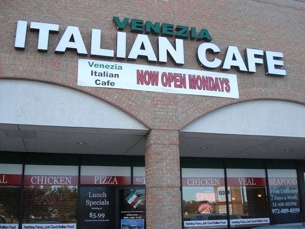 Venezia Italian Cafe | 908 Audelia Rd #500, Richardson, TX 75081, USA | Phone: (972) 889-8559