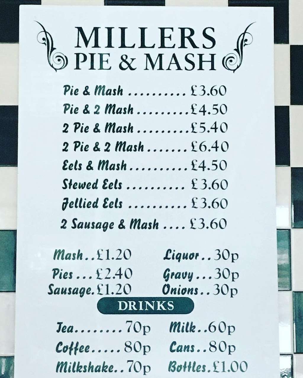 Millers Pie & Mash Shop | Belvedere DA17 5JU, UK | Phone: 07834 586370