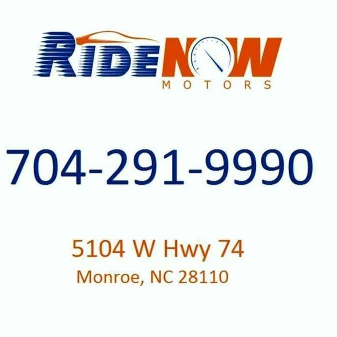 Ride Now Motors | 5104 US-74, Monroe, NC 28110, USA | Phone: (704) 291-9990
