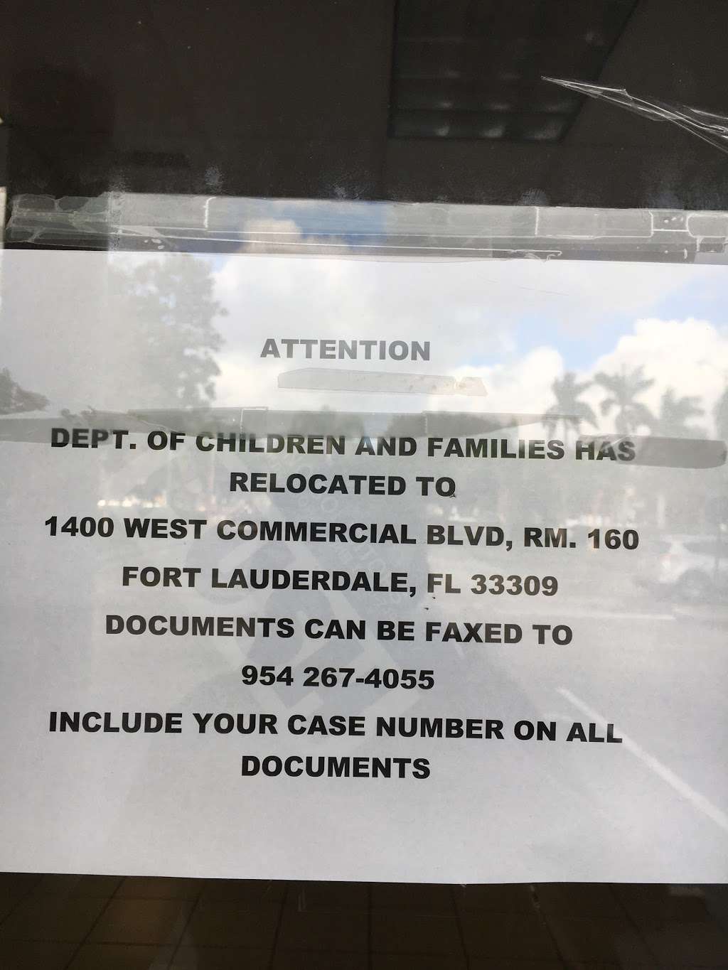 Florida Department of Children & Families | 1400 W Commercial Blvd, Fort Lauderdale, FL 33309 | Phone: (866) 762-2237