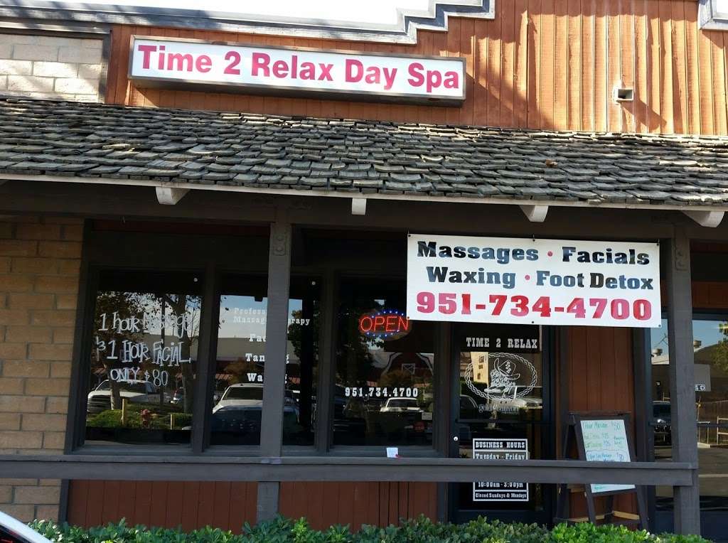 Time 2 Relax Day Spa | 1261 Sixth St #6, Norco, CA 92860, USA | Phone: (951) 734-4700