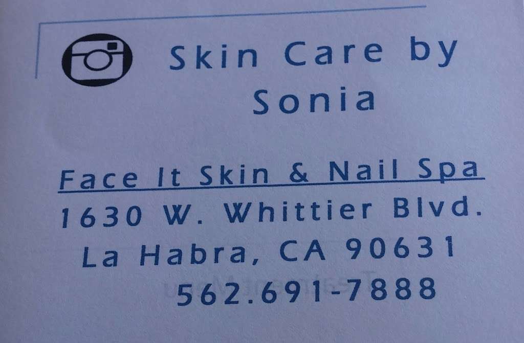 Face It Skin & Nail Spa | 1630 W Whittier Blvd, La Habra, CA 90631, USA | Phone: (562) 691-7888