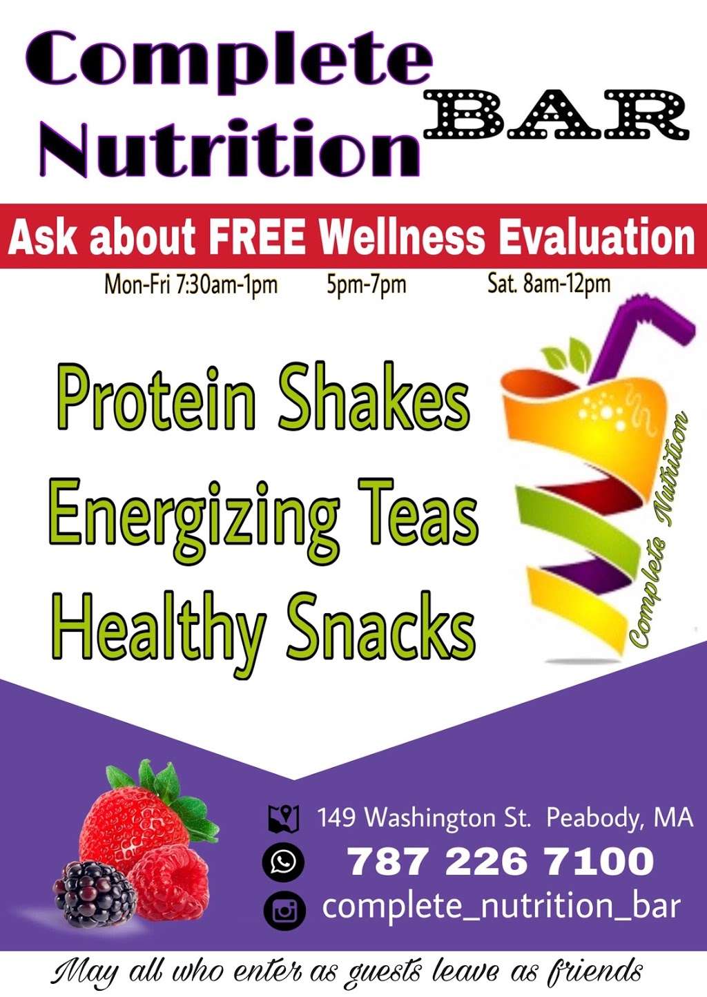 COMPLETE NUTRITION | 149 Washington St, Peabody, MA 01960, USA | Phone: (787) 226-7100