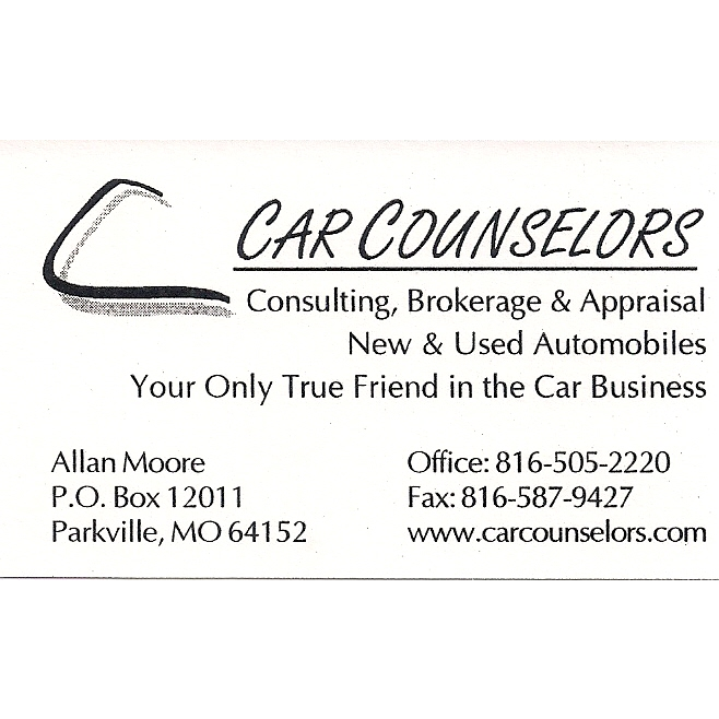 Car Counselors - Appraisals and Consulting | 180 English Landing Dr suite 210 C, Parkville, MO 64152, USA | Phone: (816) 505-2220