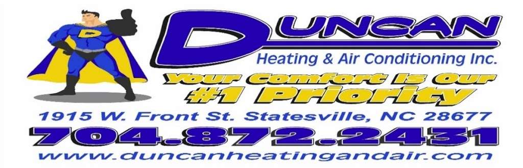 Duncan Heating & Air Conditioning Inc | 1915 W Front St, Statesville, NC 28677, USA | Phone: (704) 872-2431