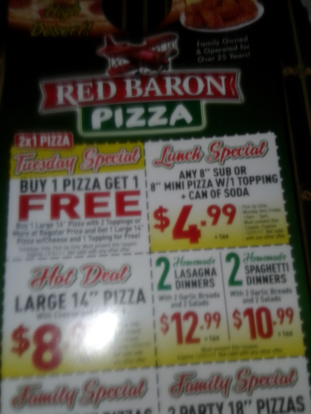 Red Baron Pizza | 14519 Main St SUITE C, Hesperia, CA 92345 | Phone: (760) 949-6190