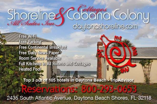 Shoreline All Suites Inn & Cabana Colony Cottages | 2435 S Atlantic Ave, Daytona Beach Shores, FL 32118, USA | Phone: (386) 252-1692