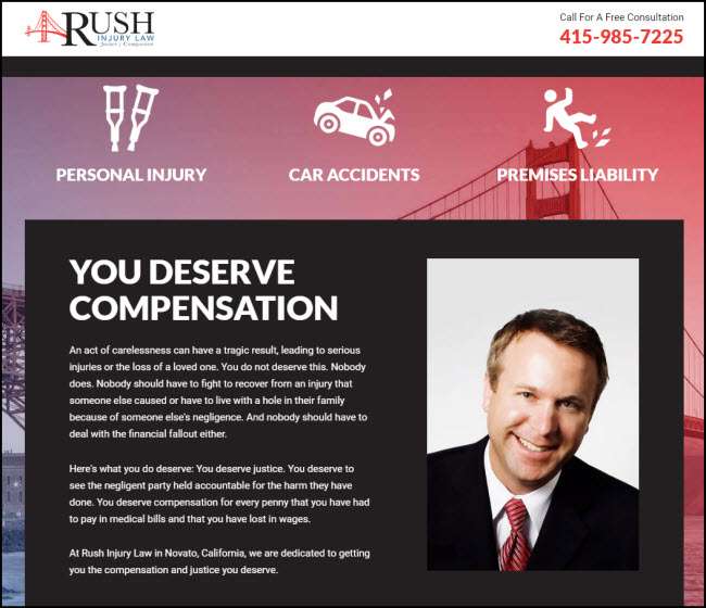 Rush Injury Law | 10 Commercial Blvd #206, Novato, CA 94949, USA | Phone: (415) 985-7225