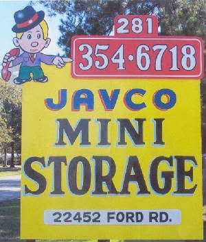 Javco Mini Storage | Billing Office, 23586 Partners Way, Porter, TX 77365 | Phone: (281) 354-6718