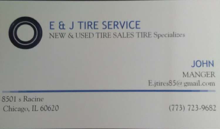 E & J Tire Services | 8501 S Racine Ave, Chicago, IL 60620, USA | Phone: (773) 723-9682