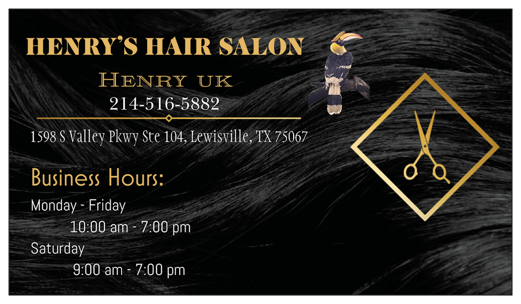 Henrys Hair Salon | 1598 S Valley Pkwy Ste 104, Lewisville, TX 75067, USA | Phone: (214) 516-5882