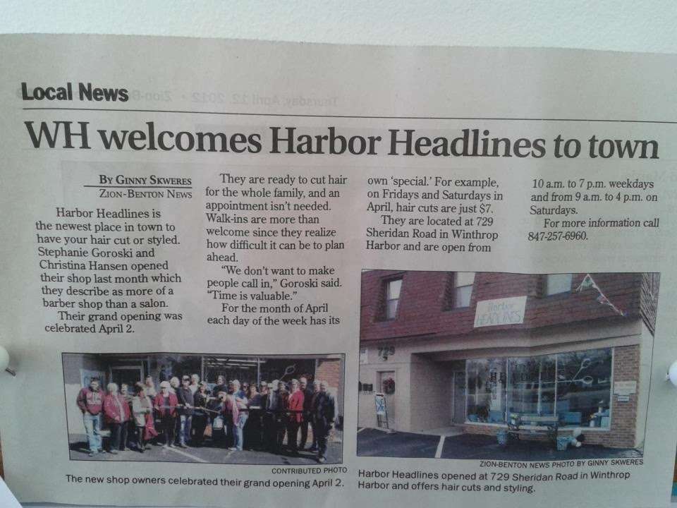 Harbor Headlines | 729 Sheridan Rd #103, Winthrop Harbor, IL 60096, USA | Phone: (847) 257-6960