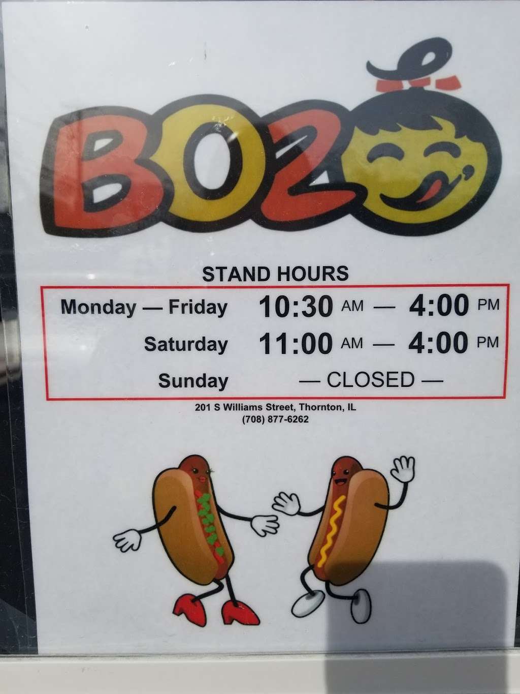 Boz Hot Dogs | 201 S Williams St, Thornton, IL 60476, USA | Phone: (708) 877-6262