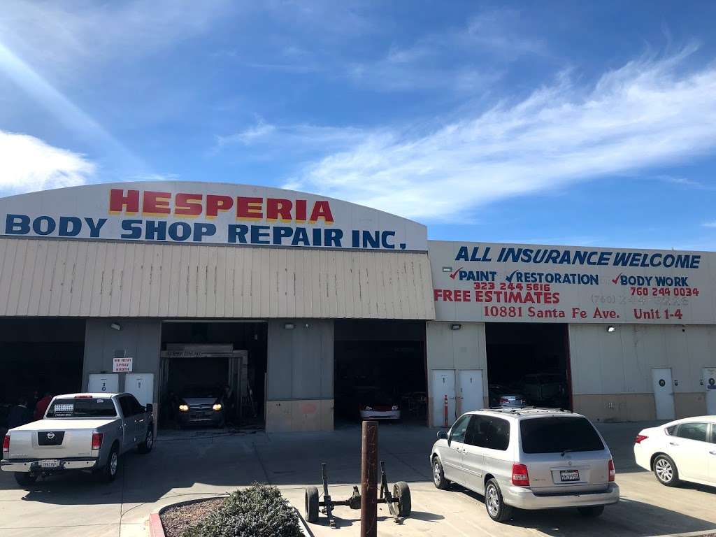 HESPERIA BODY SHOP REPAIR INC | 10881 Santa Fe Ave E unit 1-4, Hesperia, CA 92345, USA | Phone: (760) 244-0034