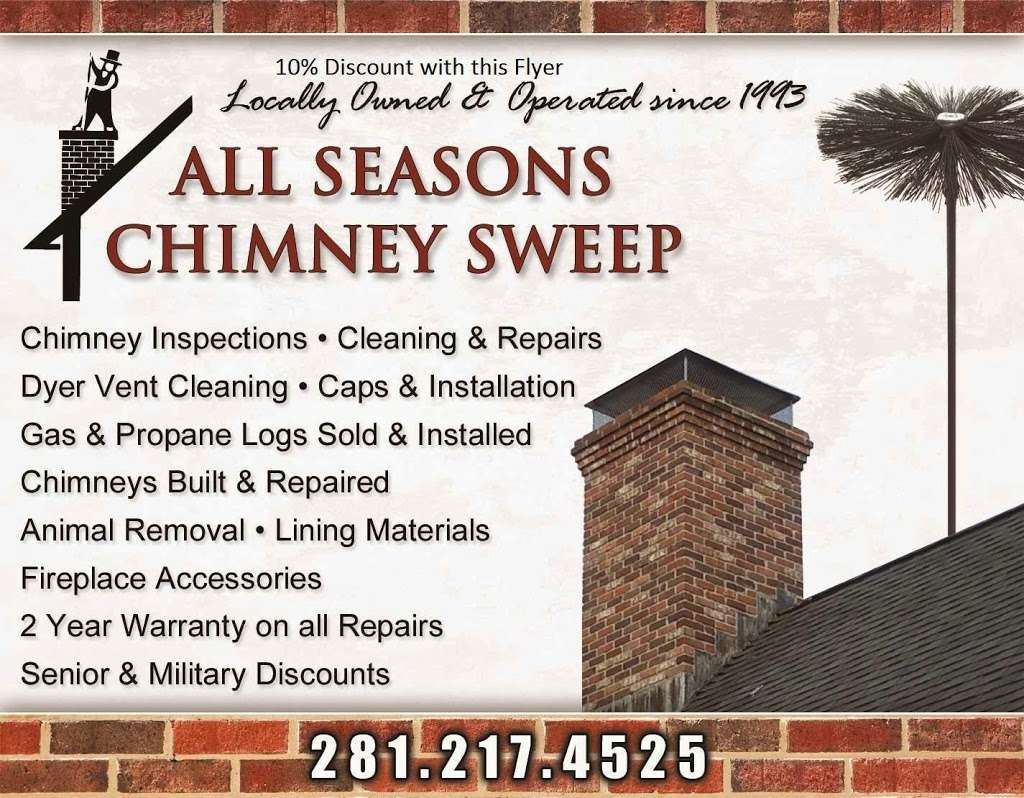 All Seasons Chimney Sweep | 10603 Brentway Dr, Houston, TX 77070 | Phone: (281) 217-4525