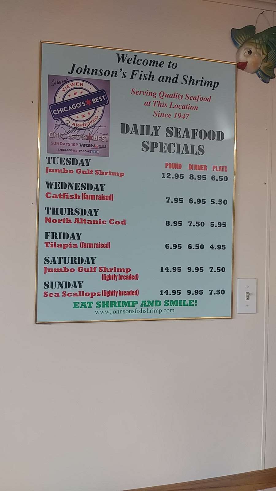 Johnsons Fish & Shrimp | 2619 Central Ave, Lake Station, IN 46405, USA | Phone: (219) 962-1956