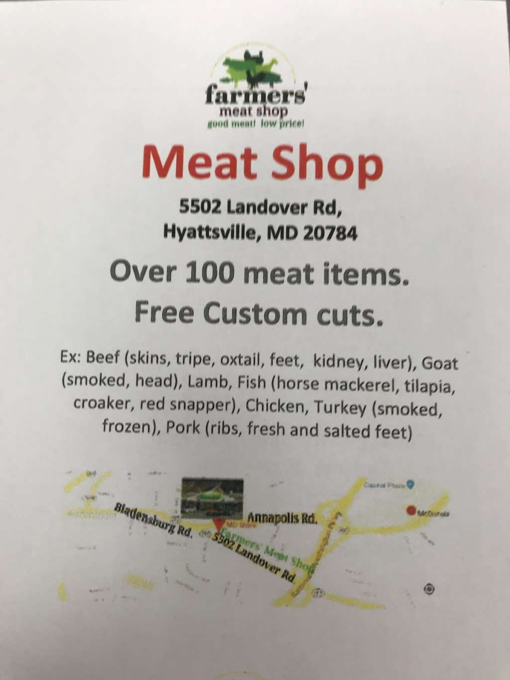 Farmer’s meat market - store  | Photo 10 of 10 | Address: 5502 Landover Rd, Hyattsville, MD 20784, USA | Phone: (301) 864-4000