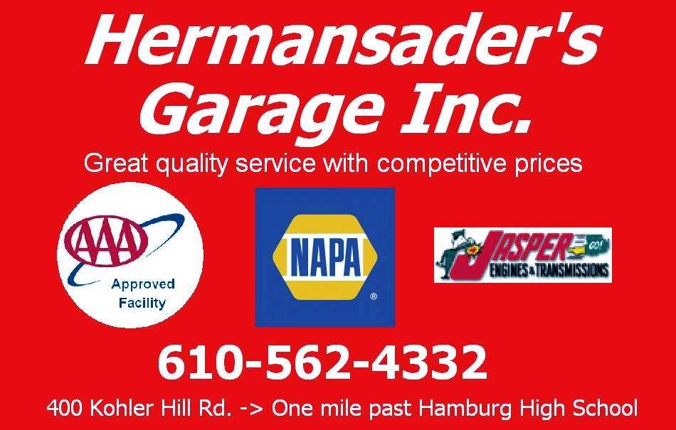 Hermansaders Garage | 400 Kohler Hill Rd, Hamburg, PA 19526 | Phone: (610) 562-4332