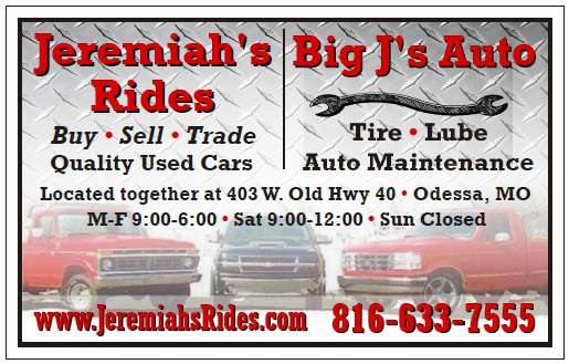 Big Js Auto LLC | 403 I-70 Frontage Rd, Odessa, MO 64076, USA | Phone: (816) 633-7555
