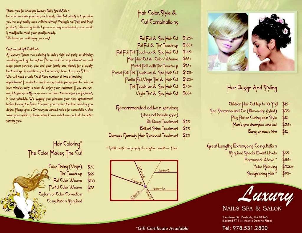 Luxury Nail Spa & Salon | 1 Andover St, Peabody, MA 01960, USA | Phone: (978) 854-5472