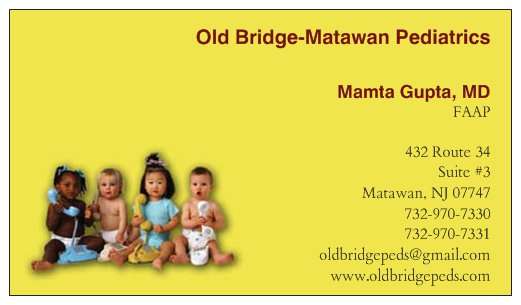 Old Bridge Matawan Pediatrics - Mamta Gupta MD | 432 NJ-34 Suite #3, Matawan, NJ 07747 | Phone: (732) 970-7330