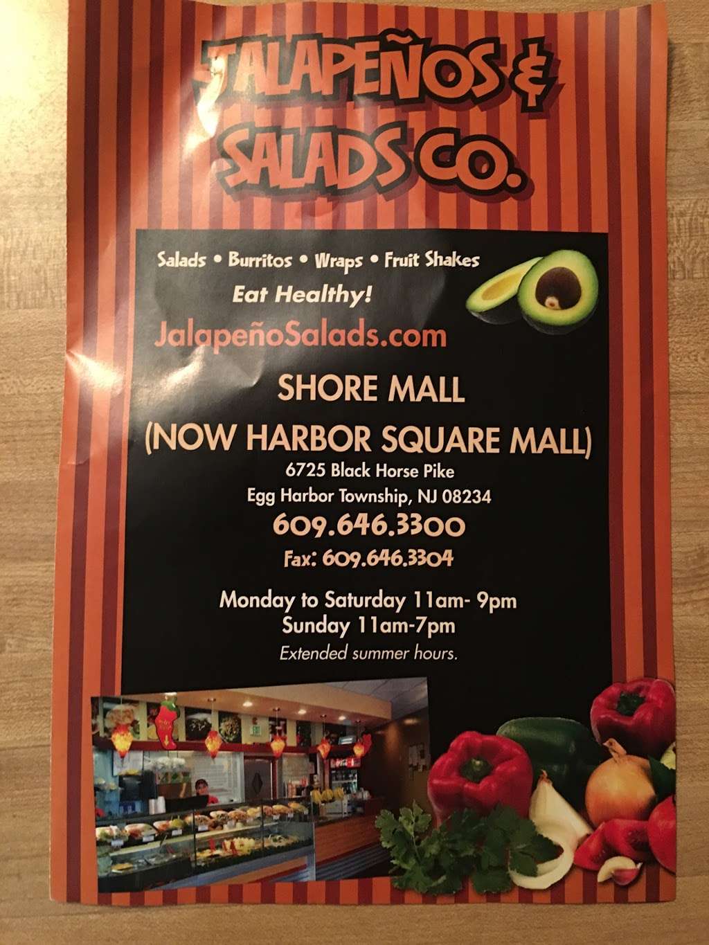 Jalapenos & Salads Co. | Shore Mall, 6725 E Black Horse Pike, Egg Harbor Township, NJ 08234 | Phone: (609) 646-3300