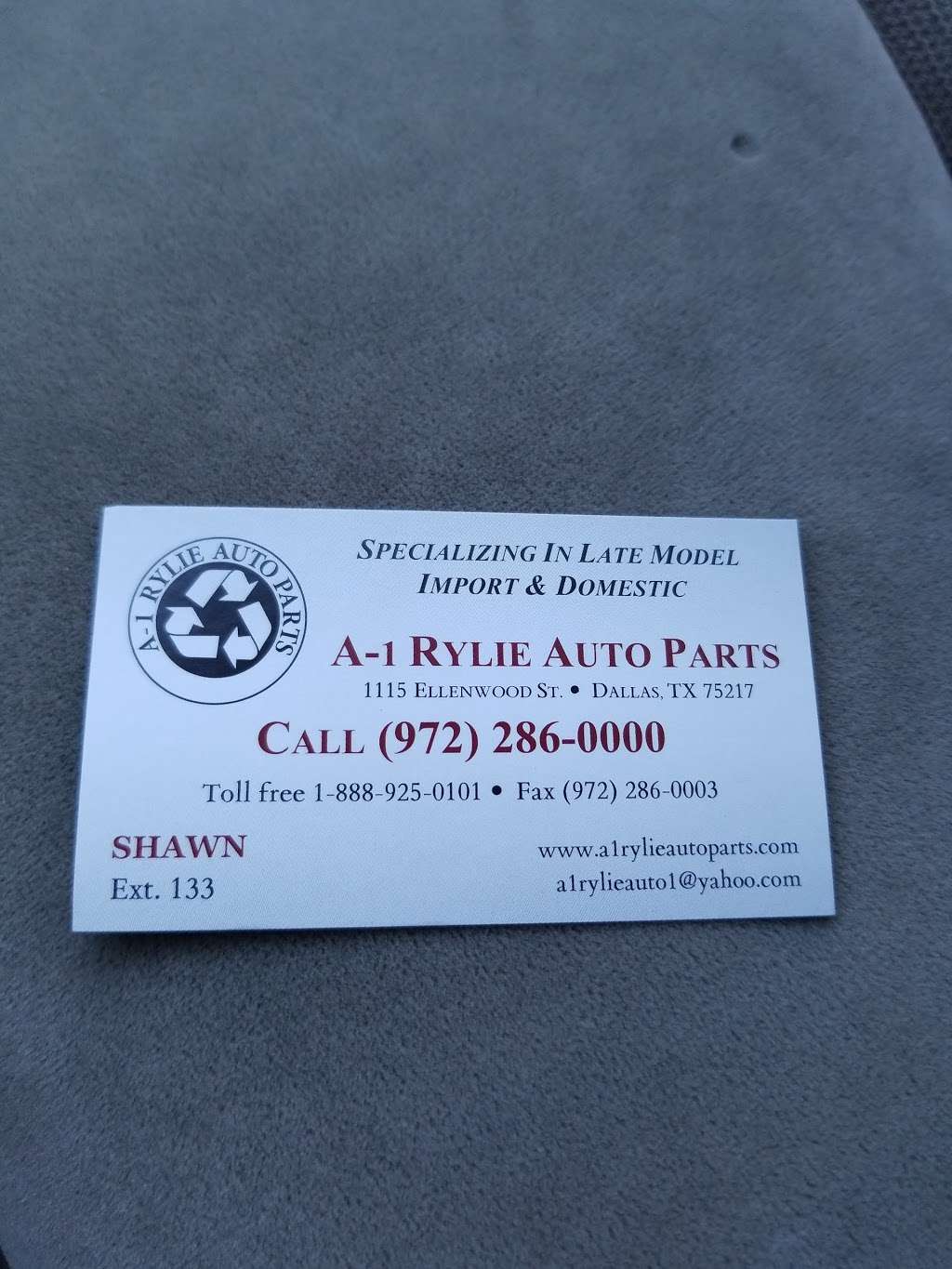 A-1 Rylie Auto Parts | 1115 Ellenwood St, Dallas, TX 75217, USA | Phone: (972) 286-0000
