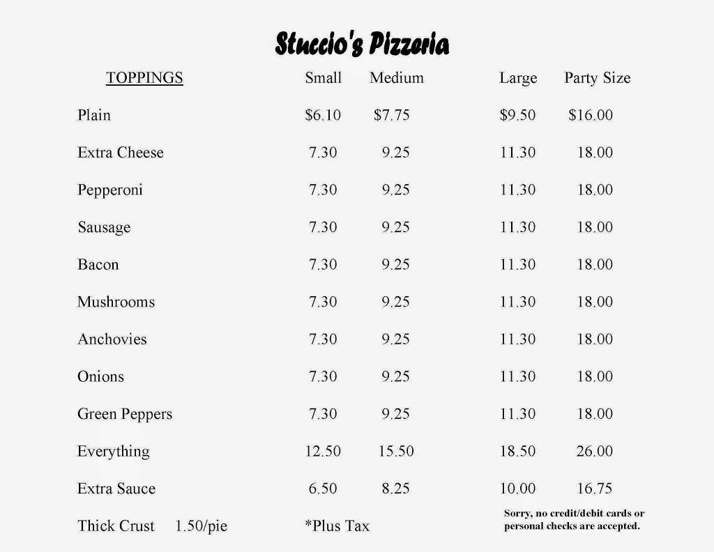 Stuccios Pizzeria | 826 W Front St, Berwick, PA 18603, USA | Phone: (570) 752-2964