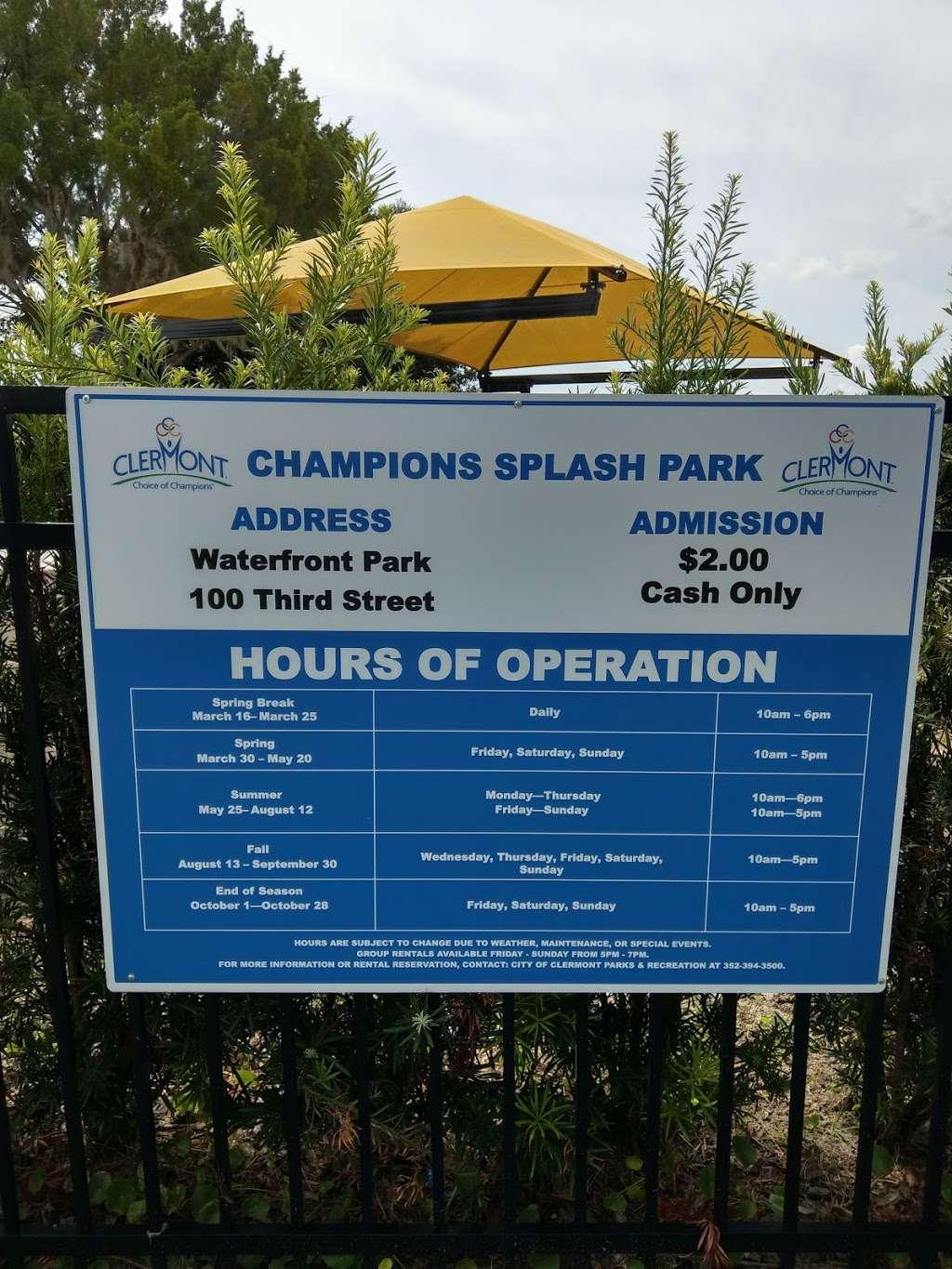 Champions Splash Park | 330 3rd St, Clermont, FL 34711, USA | Phone: (352) 394-3500