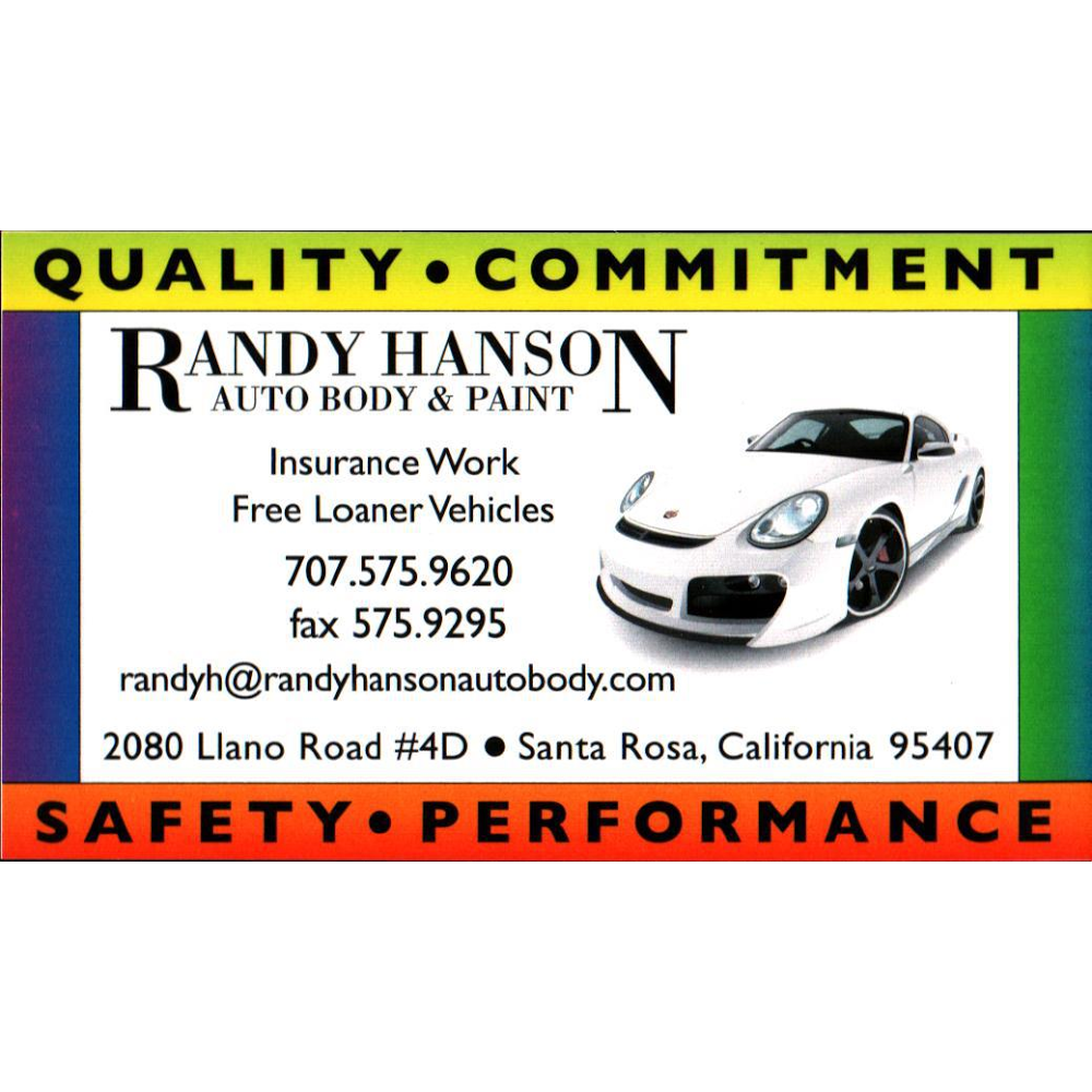 Randy Hanson Auto Body | 2080 Llano Rd #4D, Santa Rosa, CA 95407, USA | Phone: (707) 575-9620