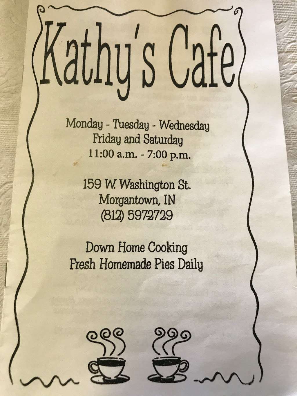 Kathys Cafe | 159 W Washington St, Morgantown, IN 46160 | Phone: (812) 597-2729