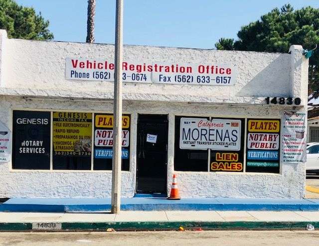 Auto Registration - Morenas Enterprises | 14830 Lakewood Blvd, Bellflower, CA 90706, USA | Phone: (562) 633-0674