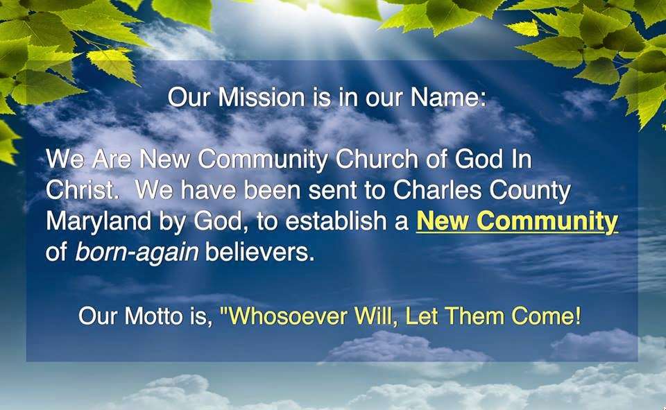 New Community Church of God in Christ | 3480 Catterton Place Suite 101, Waldorf, MD 20602, USA | Phone: (240) 222-3021