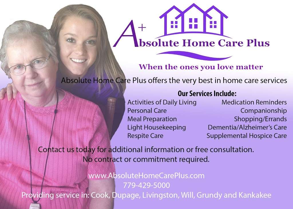 Absolute Home Care Plus | 217 N Water St, Wilmington, IL 60481, USA | Phone: (779) 429-5000