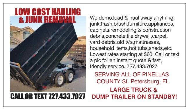 Low Cost Hauling and Junk Removal | St. Petersburg, FL 33705, USA | Phone: (727) 433-7027