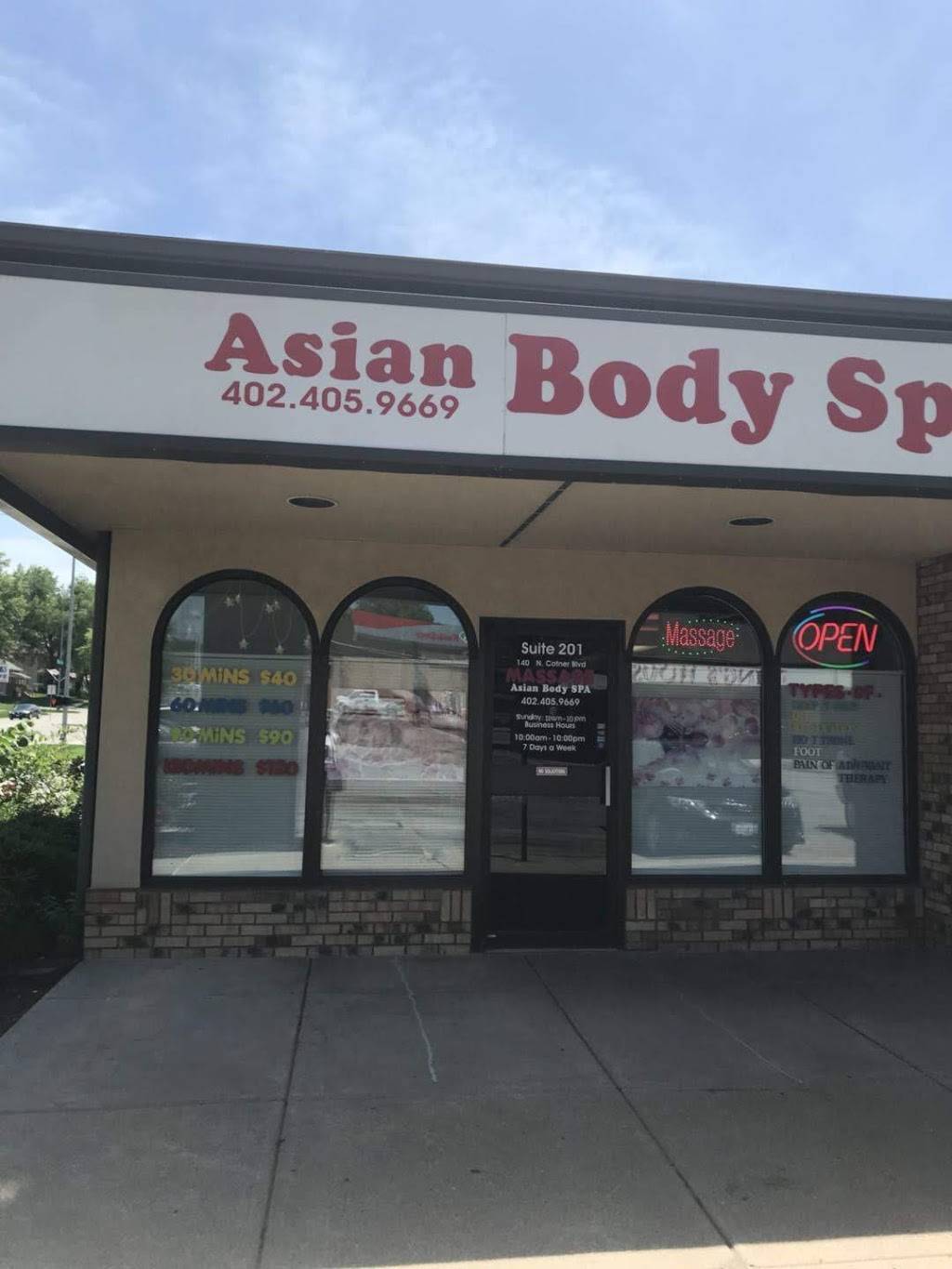 Asian Body Spa | 1401 N Cotner Blvd #201, Lincoln, NE 68505, USA | Phone: (402) 405-9669