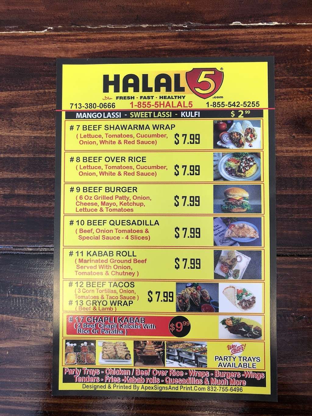 Halal 5 | 11611 W Airport Blvd suite a, Meadows Place, TX 77477, USA | Phone: (713) 380-0666